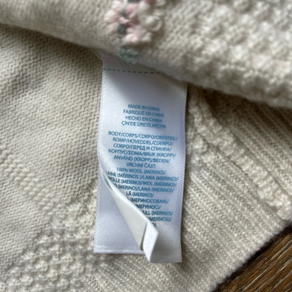 Ralph Lauren Baby Girl's Floral Embroidered Wool Cardigan - Picture 4 of 5